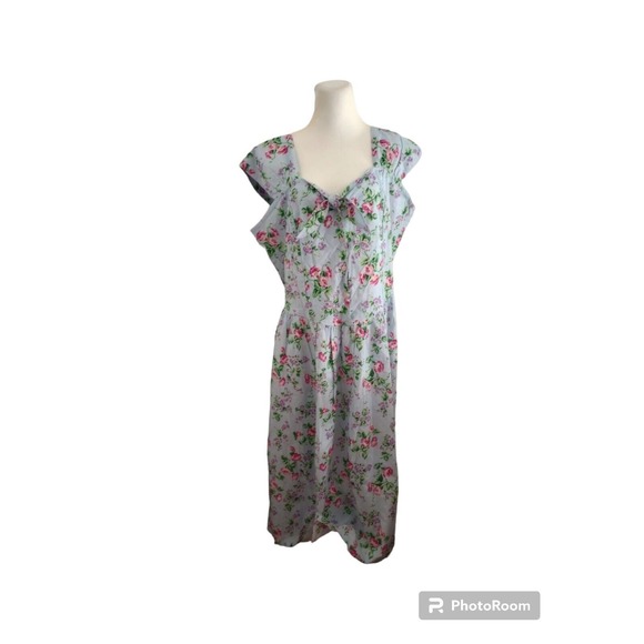 Chandni Dress Women XL 16/18 Floral Sweetheart Pastel Fit Flare Maxi Colorful - Picture 2 of 10